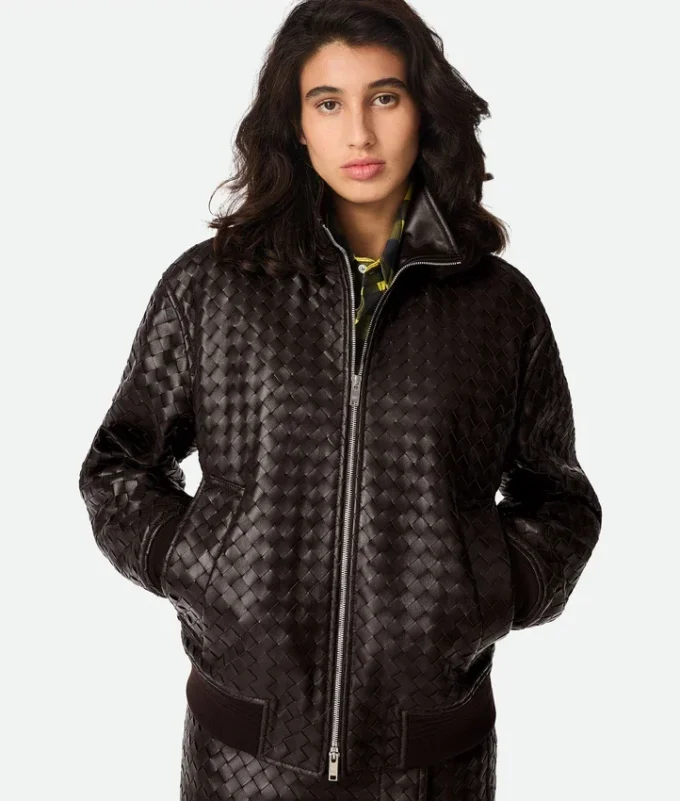 Blouson en cuir Intrecciato Blouson en cuir Intrecciato