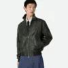 Blouson en cuir Intrecciato