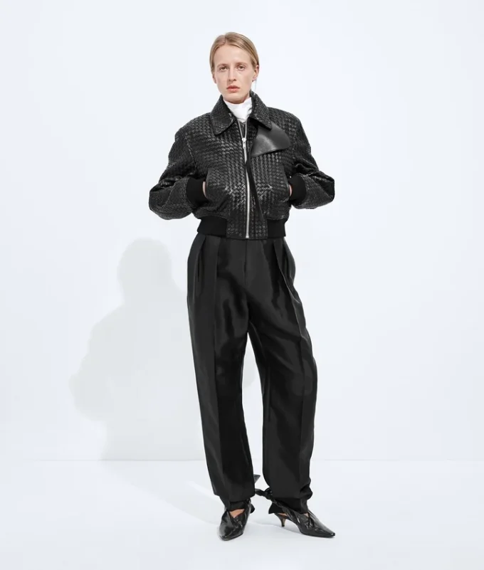 Blouson en cuir Intrecciato Blouson en cuir Intrecciato