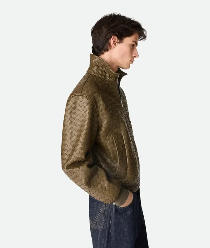Blouson en cuir Intrecciato Blouson en cuir Intrecciato