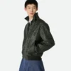 Blouson en cuir Intrecciato