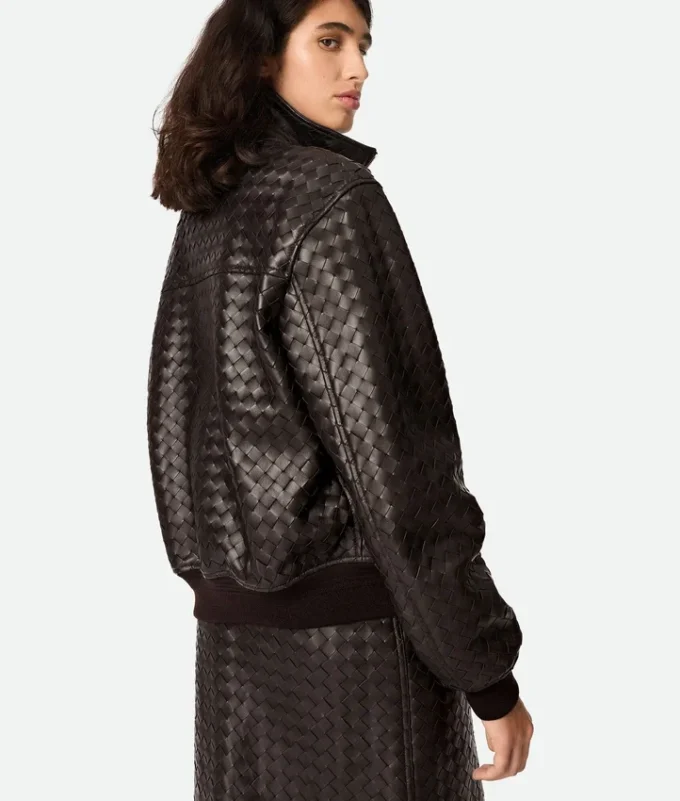 Blouson en cuir Intrecciato Blouson en cuir Intrecciato