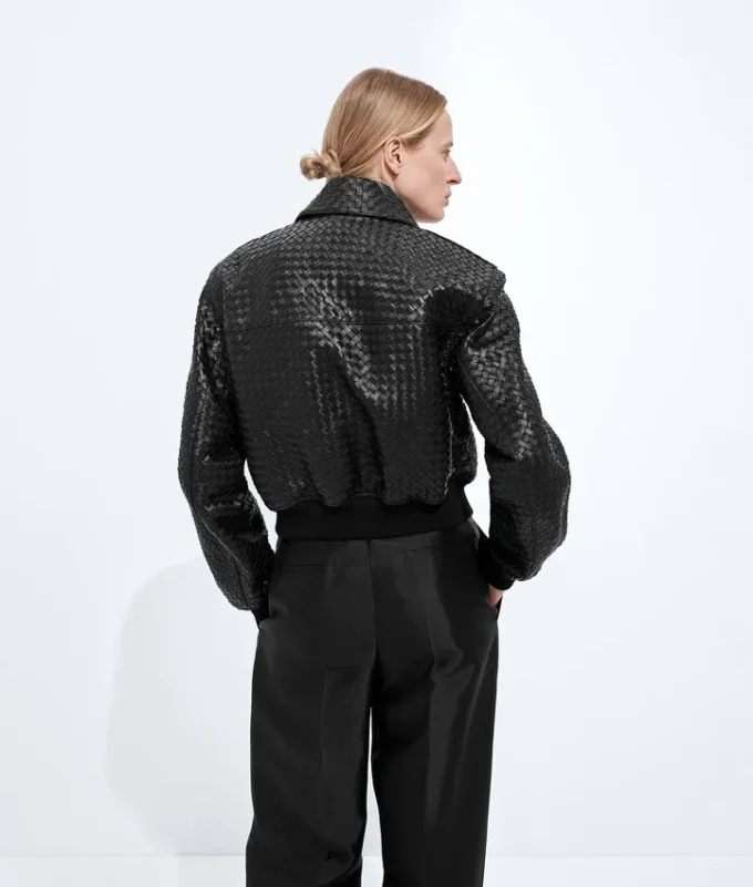 Blouson en cuir Intrecciato Blouson en cuir Intrecciato