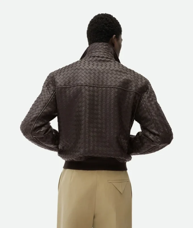 Blouson en cuir Intrecciato Blouson en cuir Intrecciato