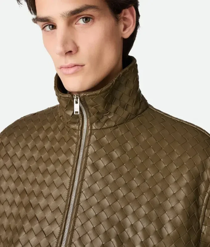 Blouson en cuir Intrecciato Blouson en cuir Intrecciato
