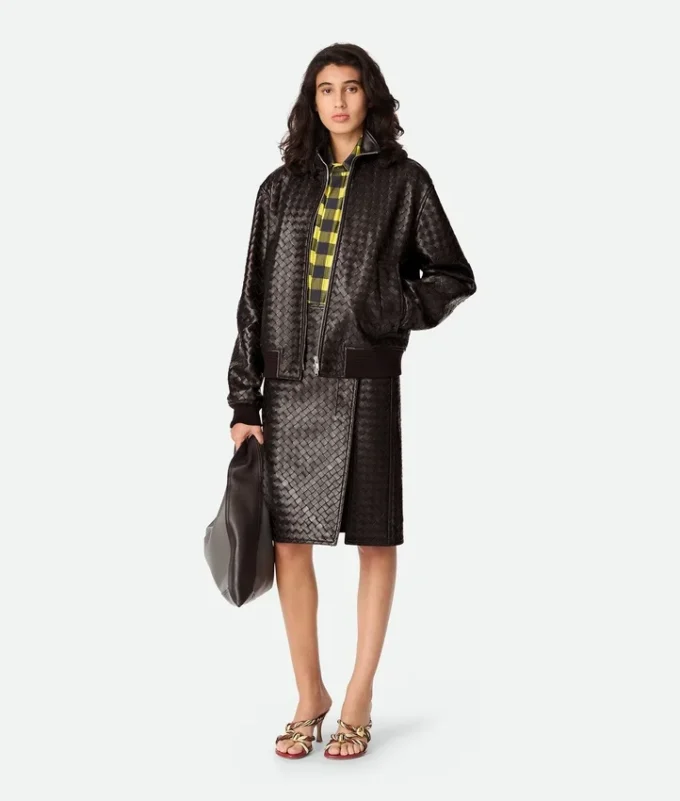 Blouson en cuir Intrecciato Blouson en cuir Intrecciato