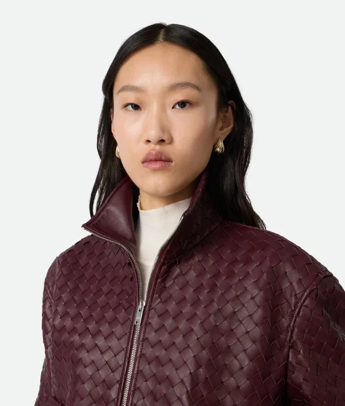 Blouson en cuir Intrecciato Blouson en cuir Intrecciato
