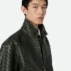 Blouson en cuir Intrecciato