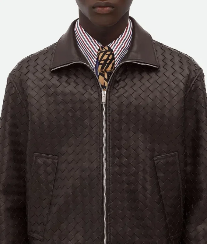 Blouson en cuir Intrecciato Blouson en cuir Intrecciato