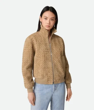 Blouson en daim Intrecciato