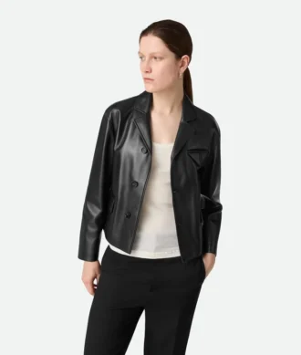 Blouson kimono en cuir