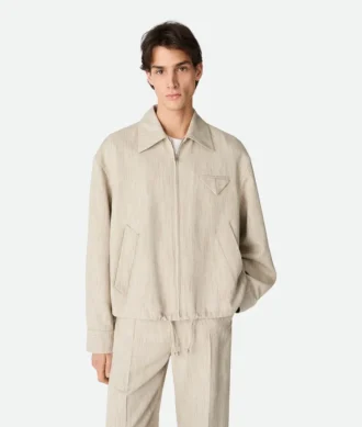 Blouson kimono en viscose et soie