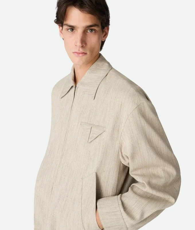 Blouson kimono en viscose et soie