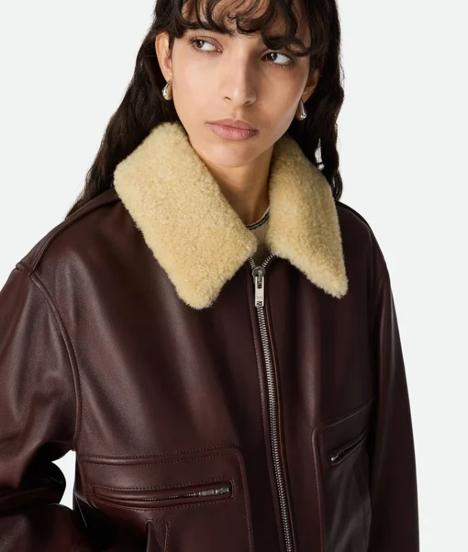 Blouson matelassé en cuir Blouson matelassé en cuir