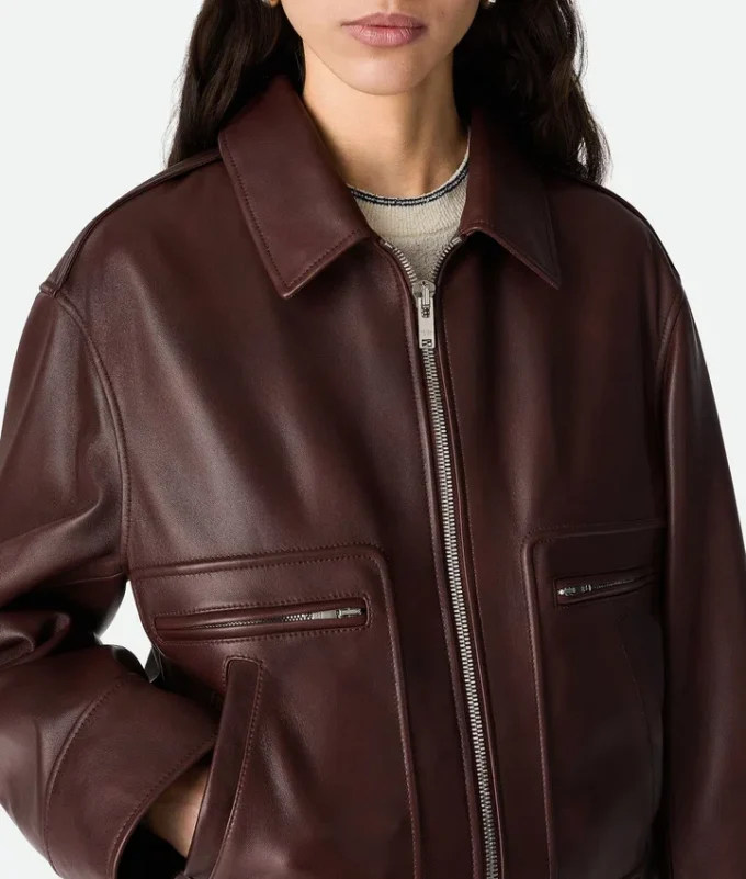 Blouson matelassé en cuir Blouson matelassé en cuir