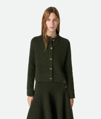 Cardigan en laine bouclée