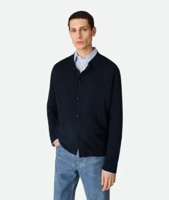Cardigan en laine à côtes