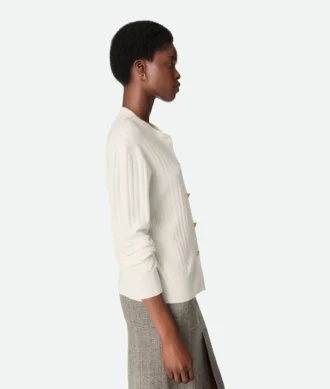 Cardigan en laine à côtes