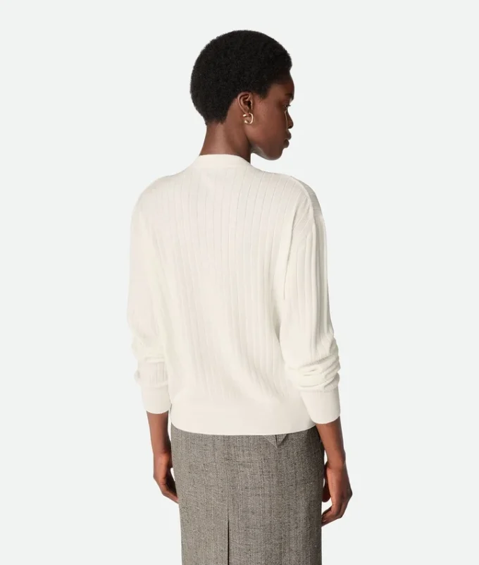 Cardigan en laine à côtes