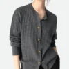 Cardigan en laine à côtes