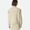 Cardigan en laine à côtes anglaises