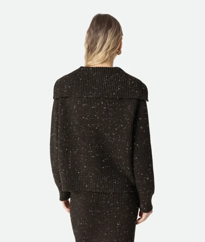 Cardigan en laine à côtes anglaises
