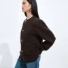 Cardigan en laine et coton