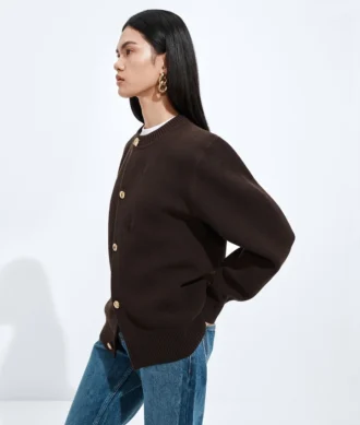 Cardigan en laine et coton