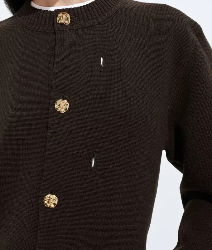Cardigan en laine et coton
