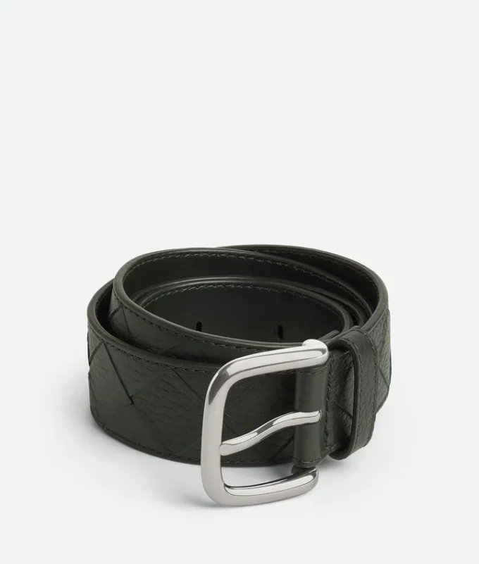 Ceinture en cuir de veau Intrecciato