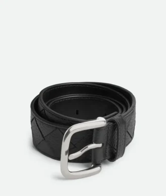 Ceinture en cuir de veau Intrecciato