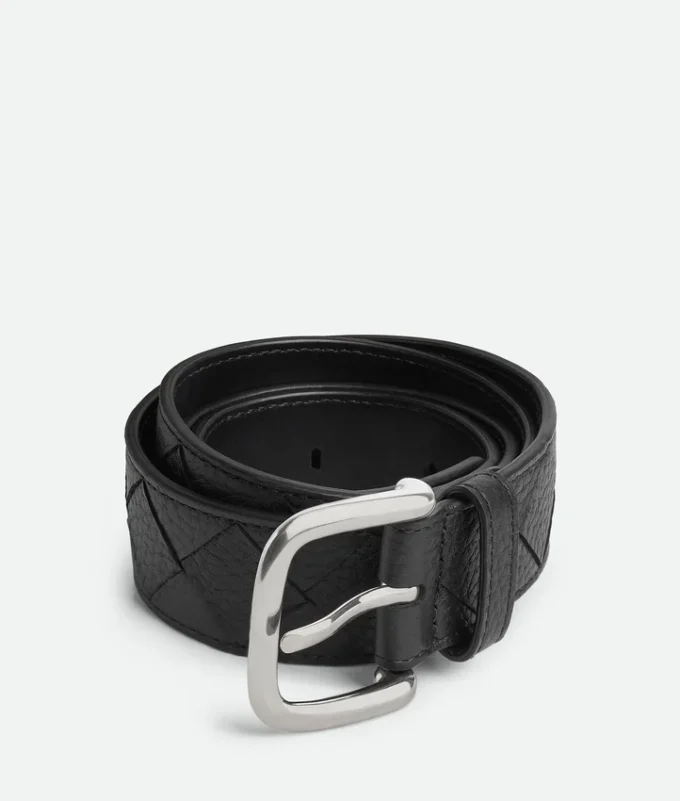 Ceinture en cuir de veau Intrecciato