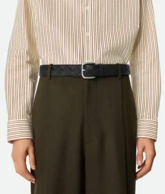 Ceinture en cuir de veau Intrecciato