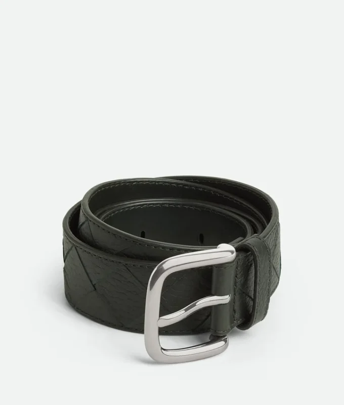 Ceinture en cuir de veau Intrecciato