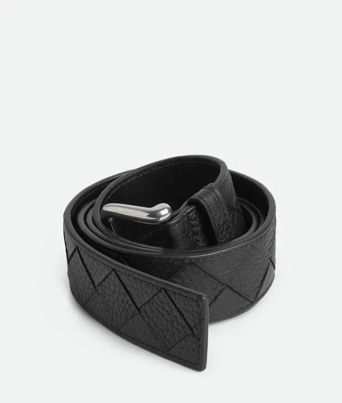 Ceinture en cuir de veau Intrecciato