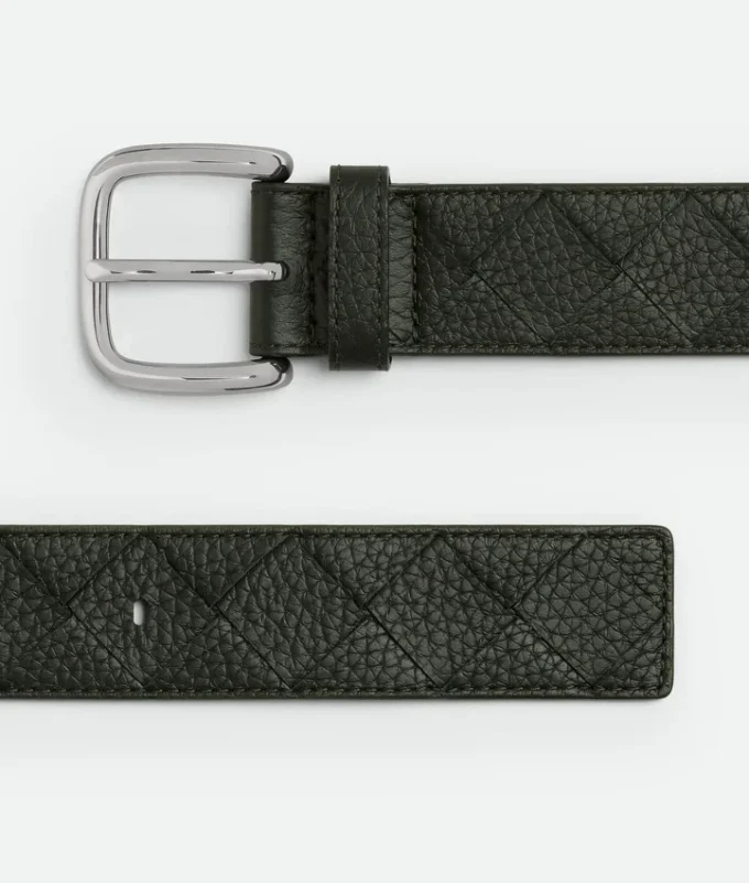 Ceinture en cuir de veau Intrecciato