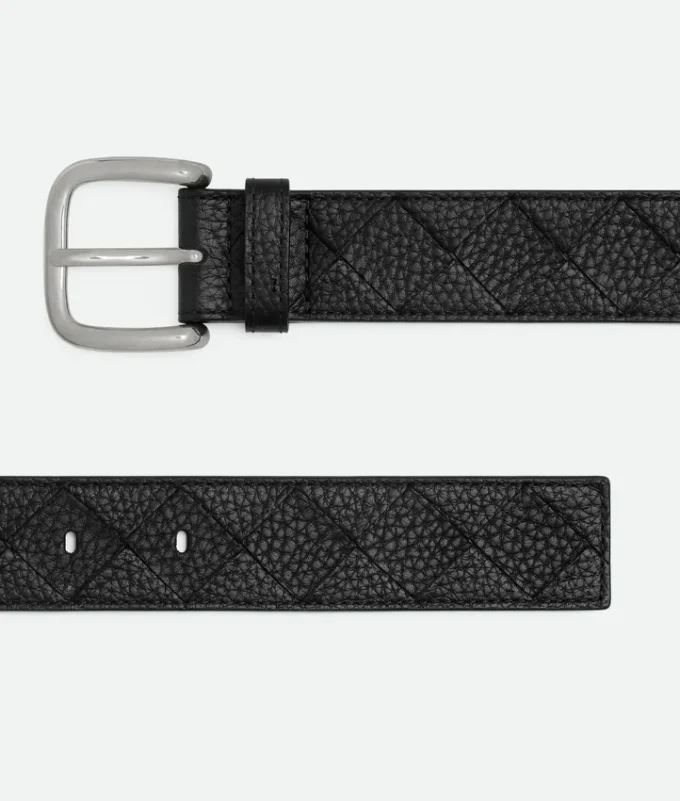 Ceinture en cuir de veau Intrecciato