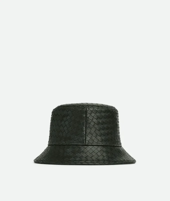 Chapeau bob en cuir Intrecciato