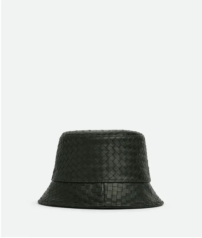 Chapeau bob en cuir Intrecciato
