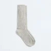 Chaussettes côtelées en cachemire