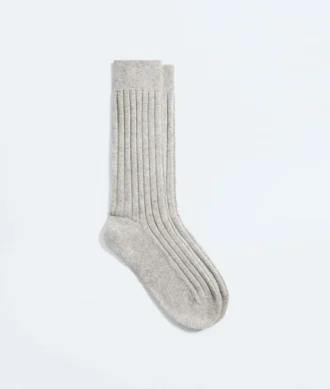 Chaussettes côtelées en cachemire