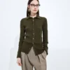 Chemise en cachemire et soie à côtes