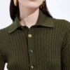 Chemise en cachemire et soie à côtes