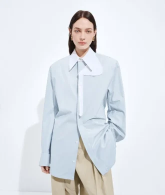Chemise en coton Oxford avec ceinture