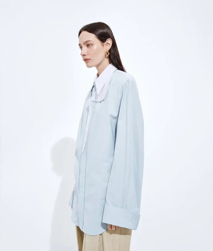 Chemise en coton Oxford avec ceinture