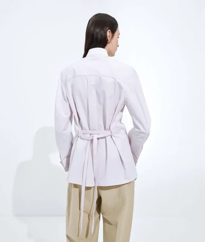 Chemise en coton Oxford avec ceinture