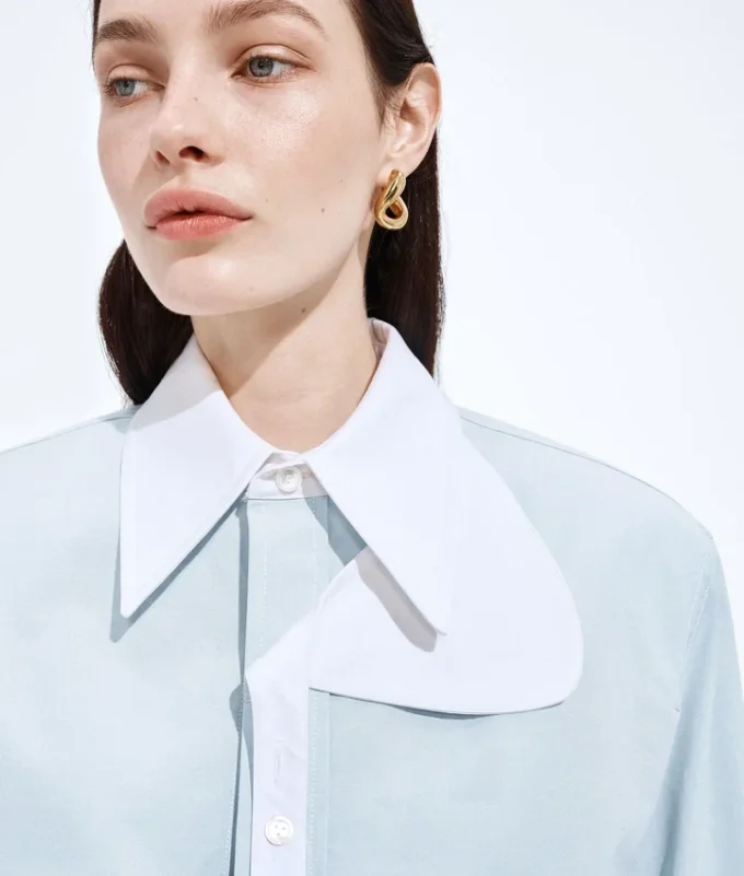 Chemise en coton Oxford avec ceinture