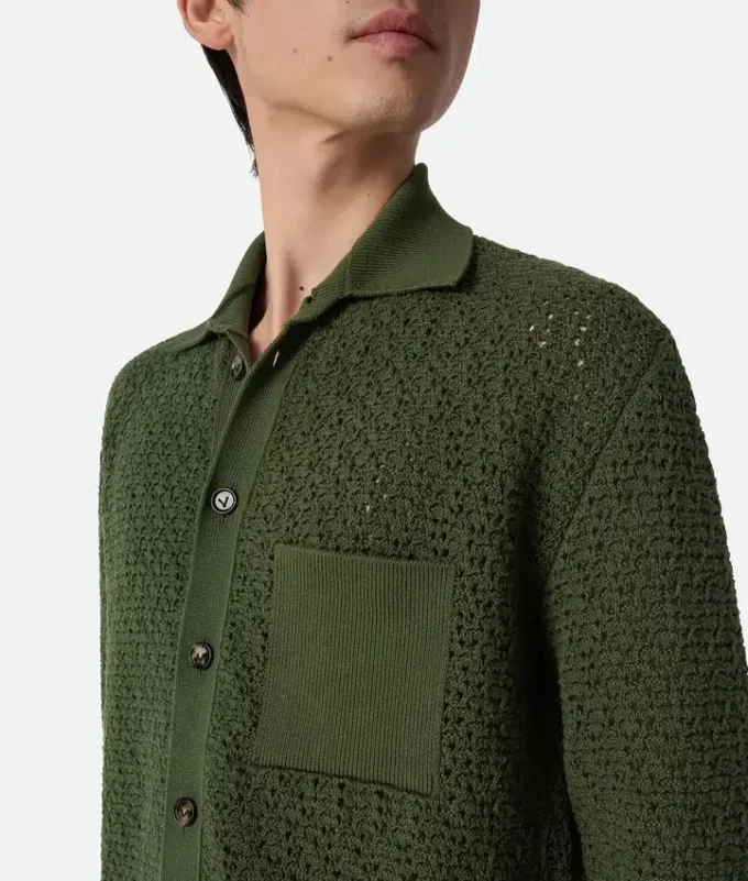 Chemise en coton tricoté au crochet