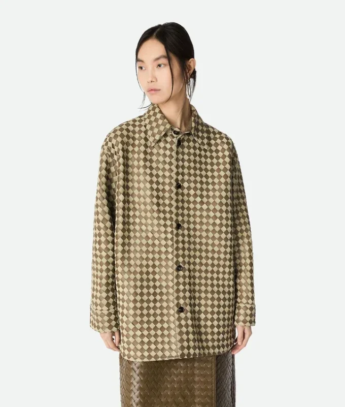 Chemise en cuir et daim Intrecciato Chemise en cuir et daim Intrecciato