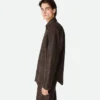 Chemise en cuir et daim Intrecciato